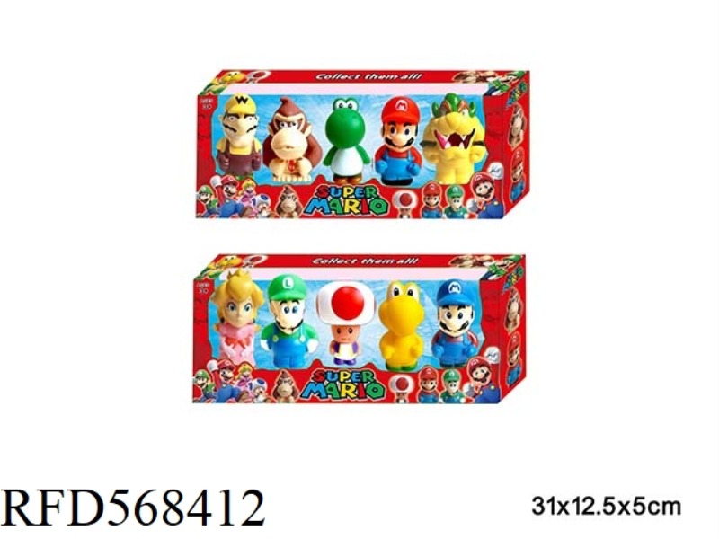 3-INCH ENAMEL SUPER MARIO 5 PIECES, 2 MIXED MODELS