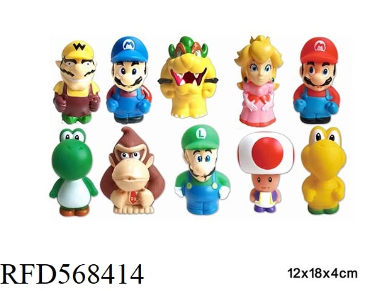 3 INCH ENAMEL SUPER MARIO SINGLE PLASTIC BAG WITH 10 MIXED OPTIONS