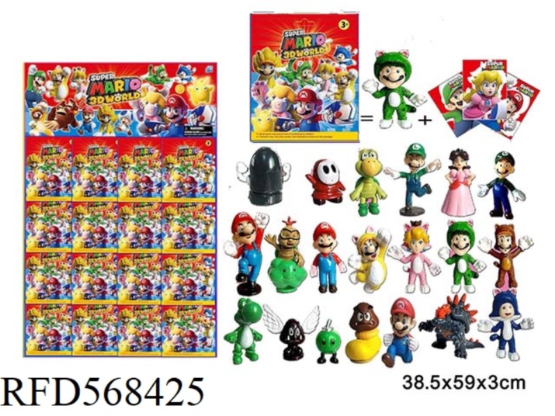 2.5 INCH SUPER MARIO SINGLE+3 CARDS, 16 TIN BAG CARDS, AND 20 RANDOM DOLLS