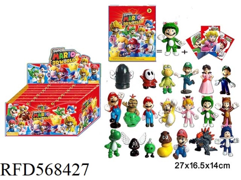 2.5 INCH SUPER MARIO SINGLE+3 CARDS, 24 TIN BAG CARDS, AND 20 RANDOM DOLLS