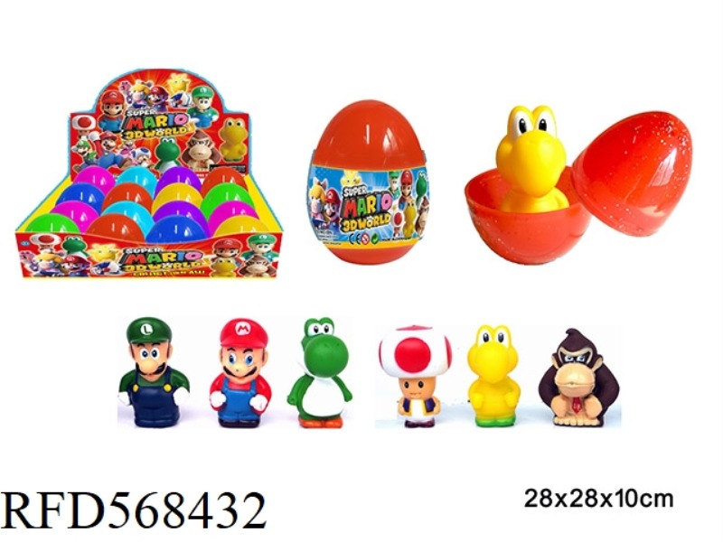 3-INCH ENAMEL SUPER MARIO SINGLE PACK SURPRISE EGGS, 6 MODELS OF DOLLS, RANDOM 16PCS