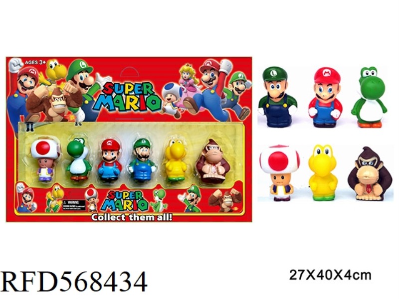 3-INCH ENAMEL SUPER MARIO 6 PIECES, 1 MODEL