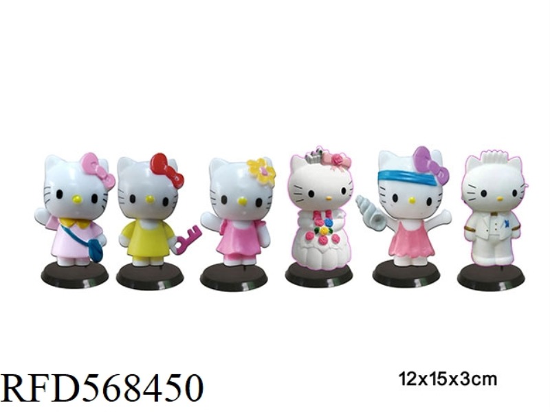 3-INCH HELLO KITTY KITTEN SINGLE (WITH BASE) OPP BAG WITH 6 MIXED OPTIONS