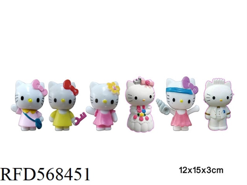 3-INCH HELLO KITTY KITTEN SINGLE OPP BAG WITH 6 MIXED OPTIONS