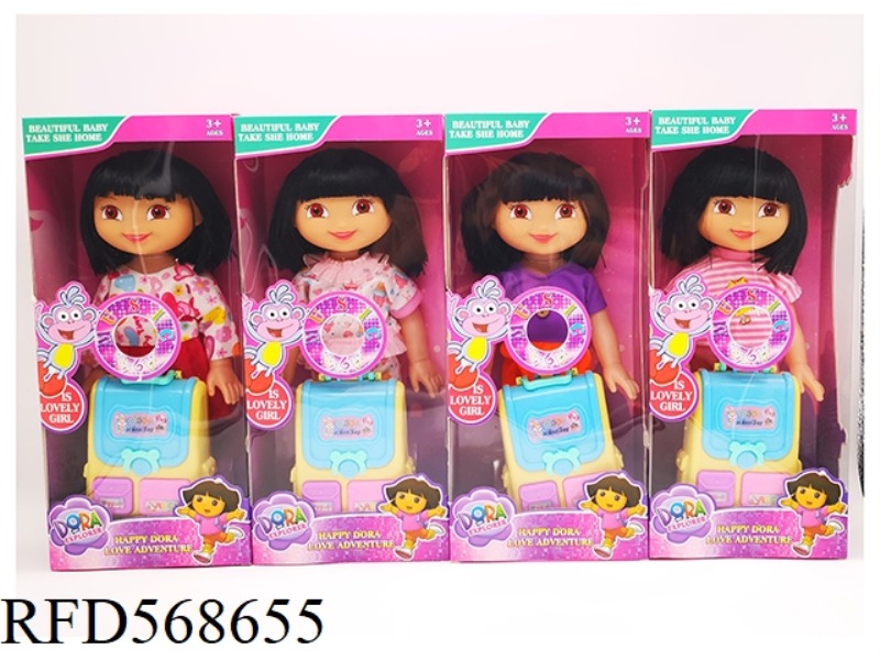14 INCH EMPTY BODY WITH MUSIC IC DORA DOLL WITH LARGE BACKPACK 4 MIXED STYLES