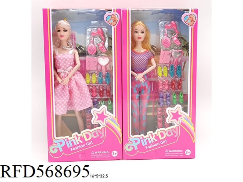 11.5-INCH 9-JOINT SOLID BODY, LATEST VERSION OF BARBIE SERIES, BEAUTIFUL GIRLS WITH SHOES, PLASTIC S