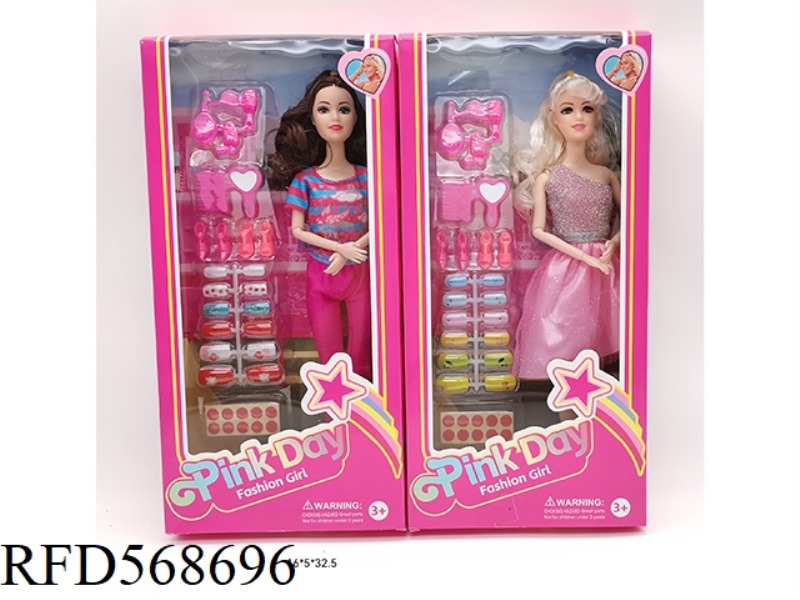 11.5-INCH 9-JOINT SOLID BODY, LATEST VERSION OF BARBIE SERIES, BEAUTIFUL GIRLS WITH MANICURE BLISTER