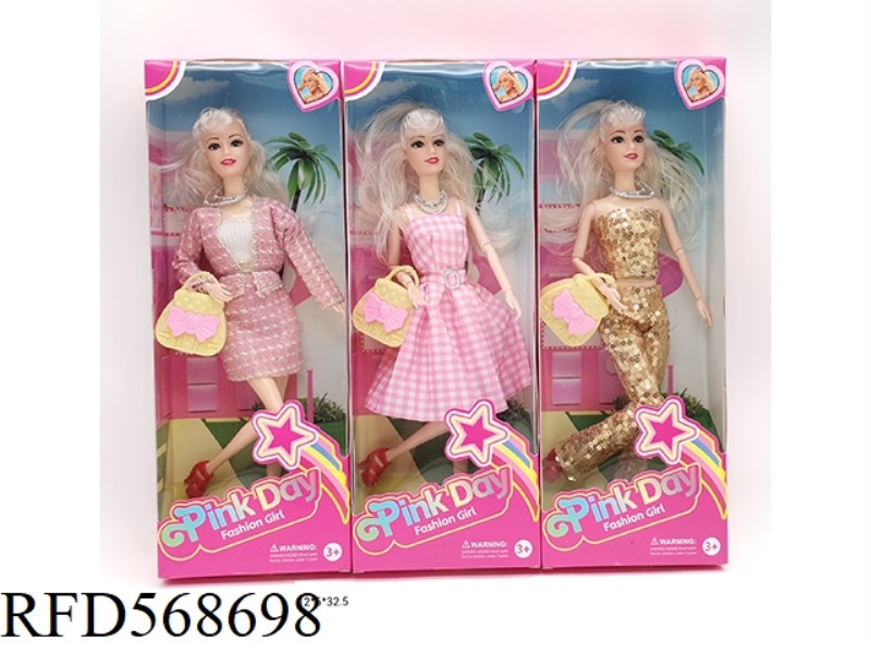 11.5-INCH 9-JOINT SOLID BODY, LATEST VERSION OF BARBIE SERIES, BEAUTIFUL GIRLS WITH BAGS AND NECKLAC