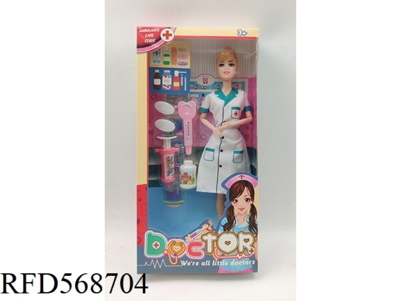 11 INCH SOLID BODY 9-JOINT DOCTOR BARBIE+ACCESSORIES