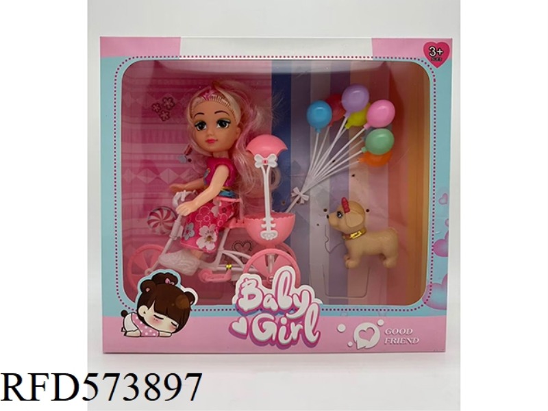 6-INCH RIDING A BICYCLE, FAT BOY DOLL+ACCESSORIES
