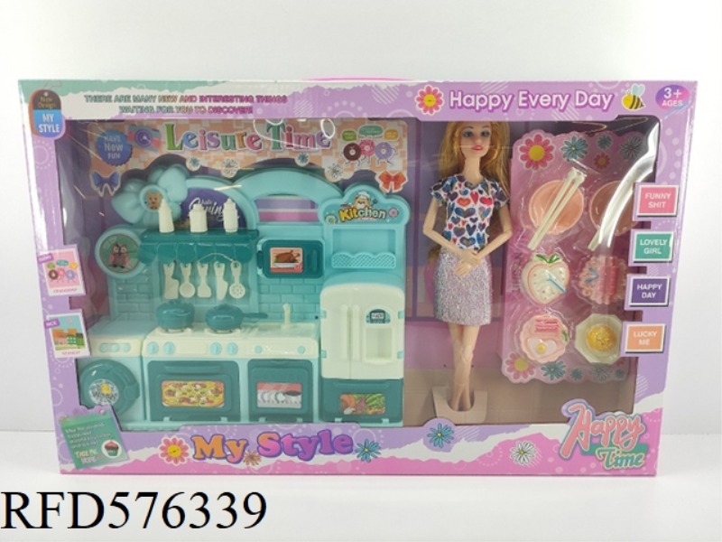 11-INCH REAL 9-JOINT BARBIE KITCHEN SET