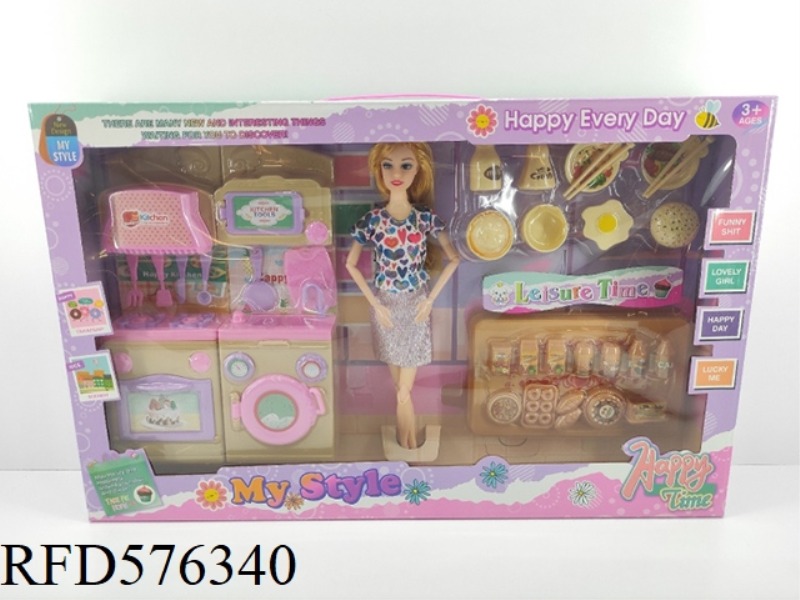 11-INCH REAL BARBIE KITCHEN SET WITH 11 JOINTS