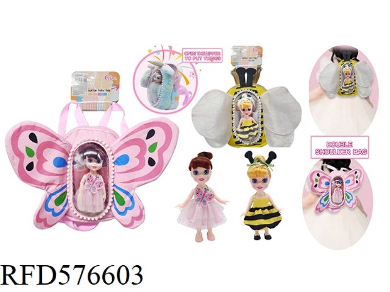 6 INCH DOLL BUTTERFLY/BEE/BACKPACK