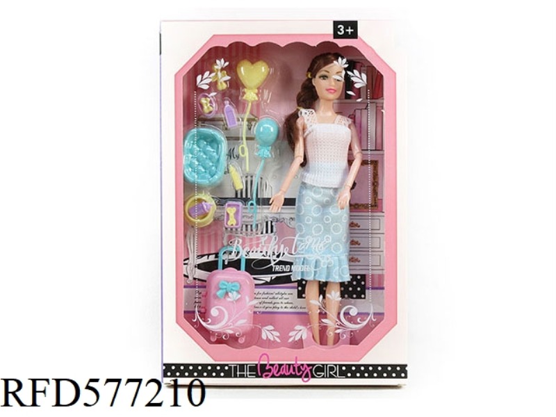 NEW 11-INCH REAL 9-JOINT LADY, WITH LOVE BALL BLISTER, SUITCASE,