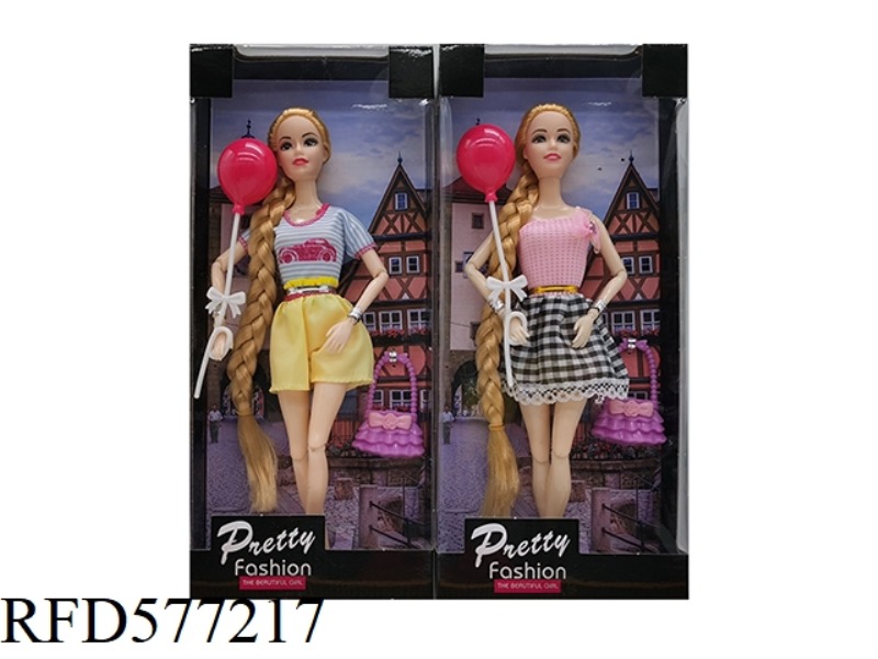 11.5 INCH 11-JOINT FASHION BARBIE WITH BRACELET BAG BALLOON
