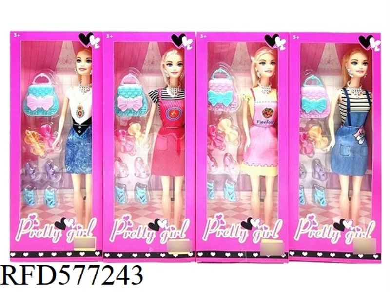 11.5 INCH REAL HANDS LEISURE SUIT FASHION BARBIE WITH BARBIE BUTTERFLY PLASTIC ACCESSORIES.