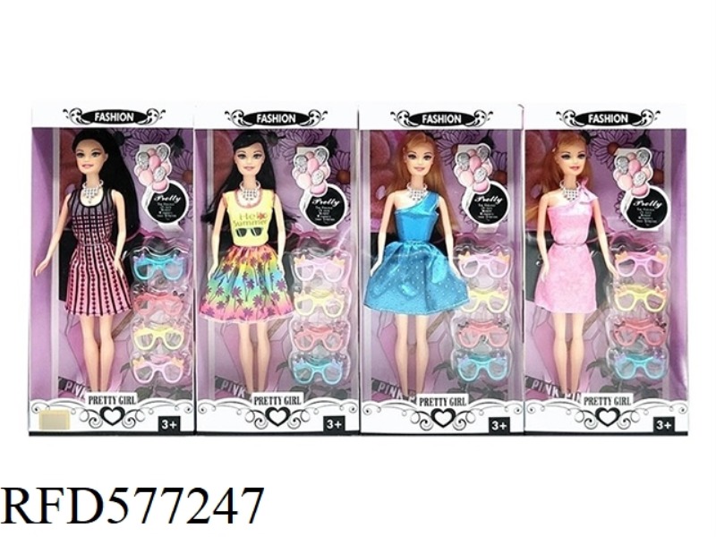 11.5 INCH REAL HANDS LEISURE SUIT FASHION BARBIE PLASTIC ACCESSORIES WITH GLASSES.