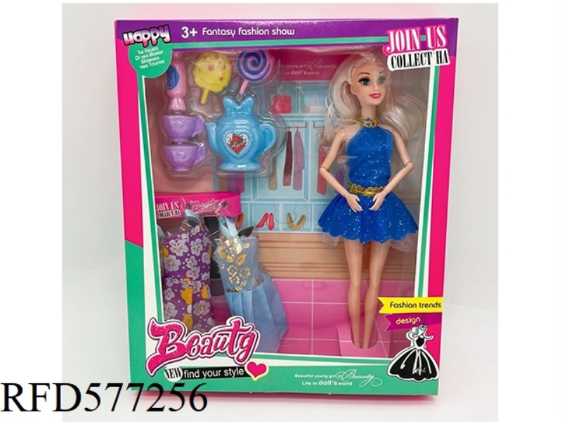 11.5 INCH 9-JOINT LEISURE SUIT FASHION BARBIE HANGING SKIRT WITH PLASTIC PARTS.