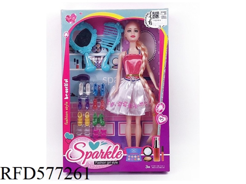 11.5-INCH 9-JOINT LEISURE SUIT FASHION BARBIE SHOES PLASTIC ACCESSORIES BIG COMB MIRROR