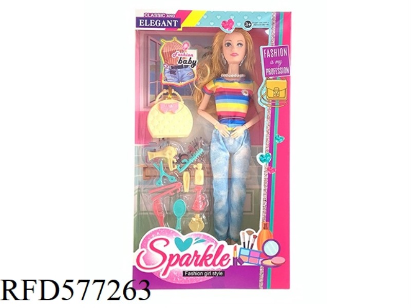 11.5 INCH 9-JOINT LEISURE SUIT FASHION BARBIE BAG PLASTIC ACCESSORIES