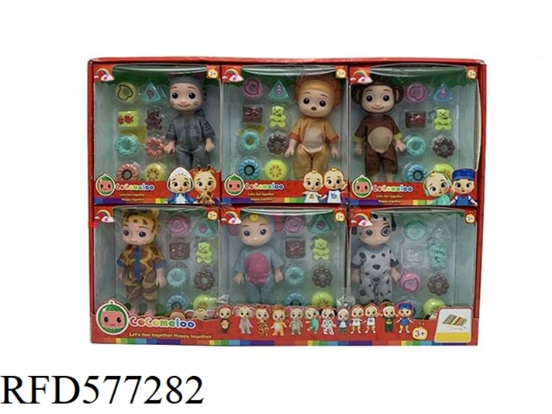6 INCH REAL COCOMELON DOLL WITH BEAR PACKAGE BLISTER 6 6PC MIXED.