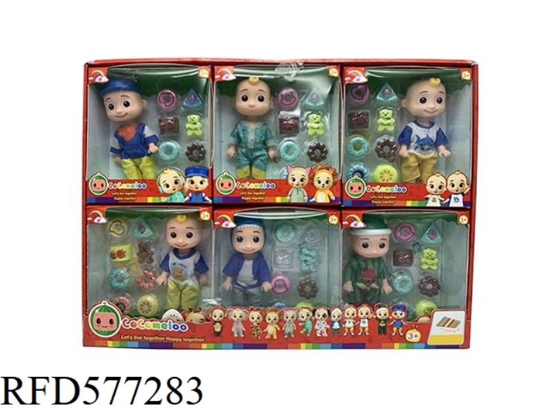 6 INCH REAL COCOMELON DOLL WITH BEAR PACKAGE BLISTER 6 6PC MIXED.