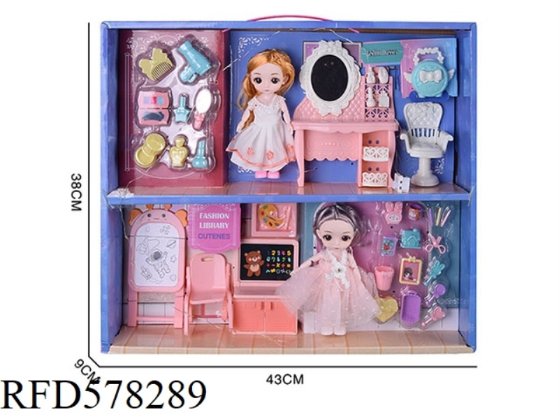 2 PIECES 16 CM DOLL DRESSER WRITING BOARD SET