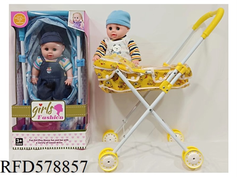 15-INCH DOLL WITH IC WITH IRON CART