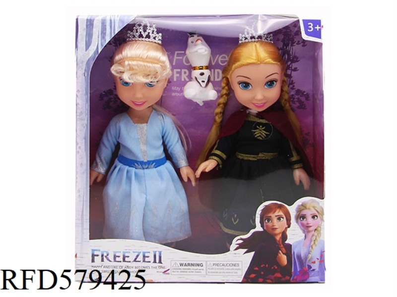 THE NEW 14-INCH EMPTY MUSIC FROZEN BARBIE PRINCESS WEARS A CROWN FOR 2 PEOPLE.