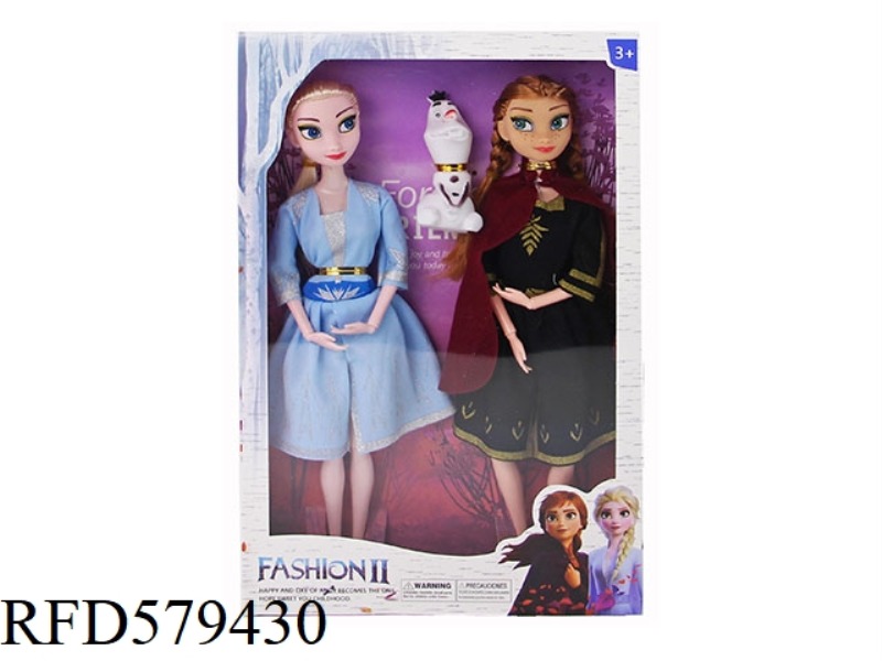 NEW 11.5-INCH 12-JOINT SOLID ICE AND SNOW BARBIE GIFT BOX DOUBLE PACK