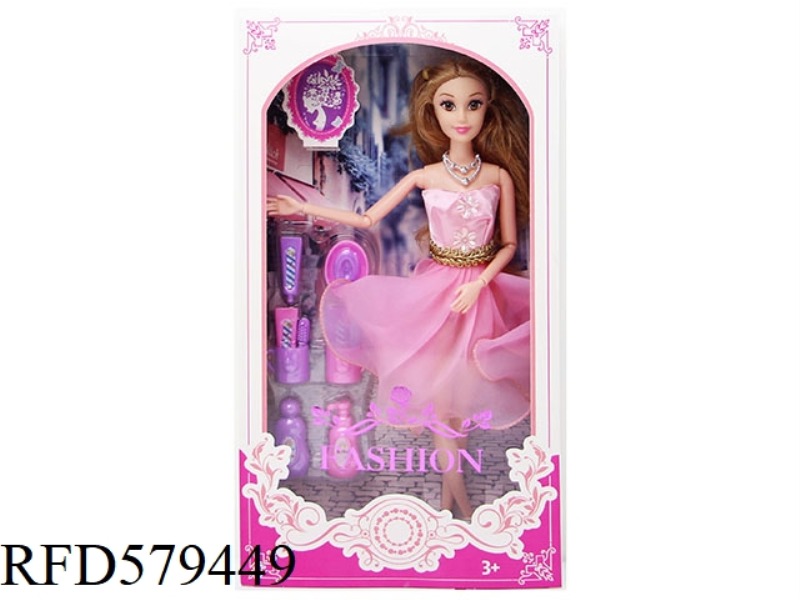 NEW 11.5-INCH 11-JOINT BARBIE WITH TOILETRIES ACCESSORIES