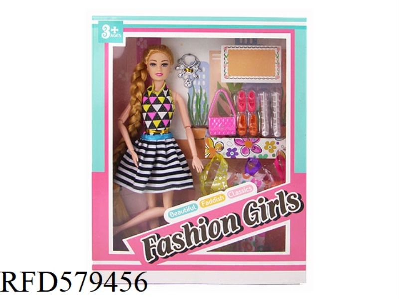 NEW 11.5 INCH 11 JOINTS SOLID BIG FEET LONG HAIR BARBIE