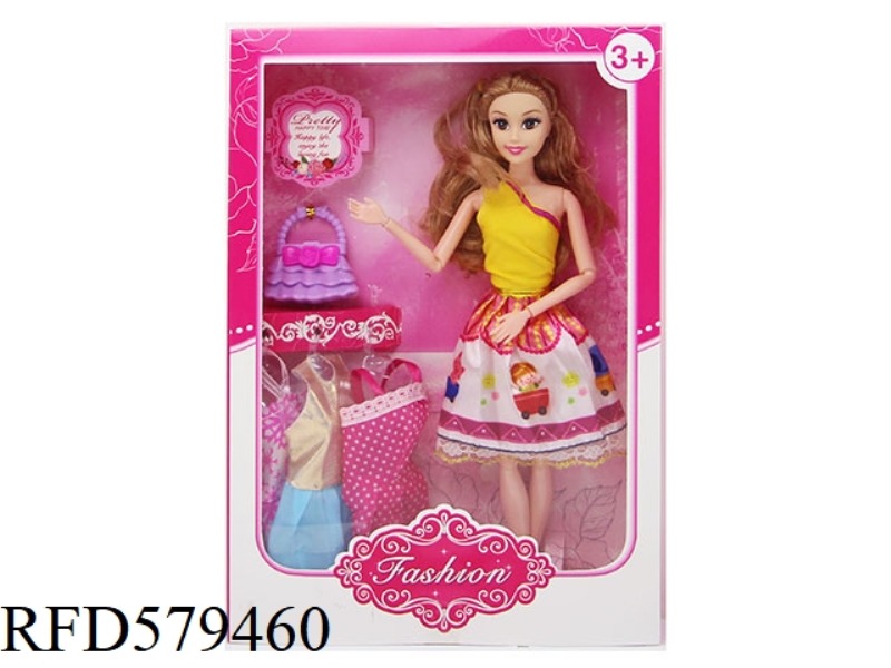 NEW 11.5-INCH 11-JOINT BARBIE WITH ACCESSORIES DRESSING GIFT BOX