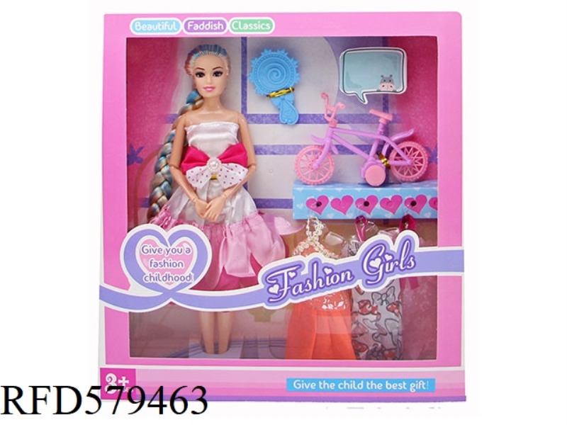 NEW 11.5-INCH 9-JOINT SOLID FEET WITH LONG HAIR BARBIE