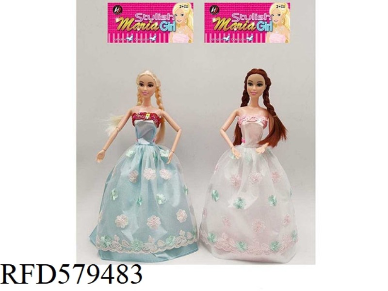 NEW HIGH-END 11.5-INCH REAL LONG HAIR PRINCESS DRESS BARBIE 2 RANDOM MIXED.