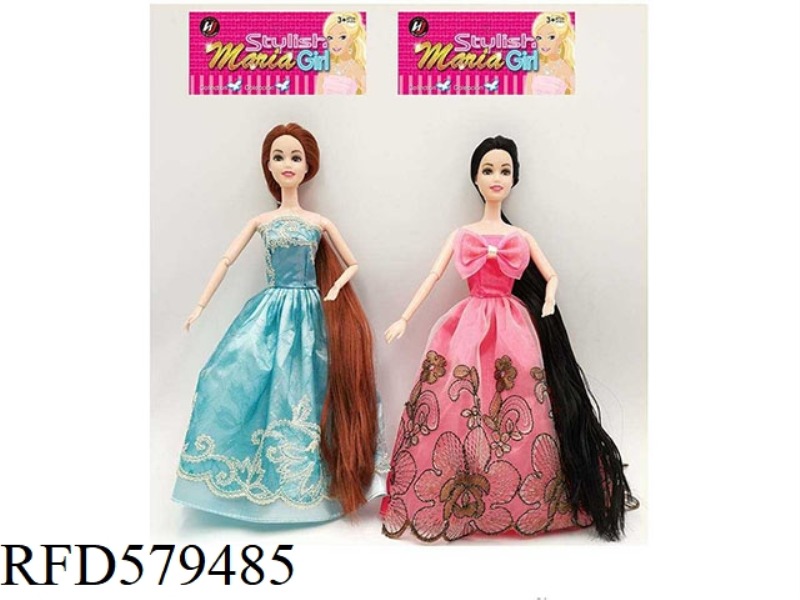 NEW HIGH-END 11.5-INCH REAL LONG HAIR PRINCESS DRESS BARBIE 2 RANDOM MIXED.