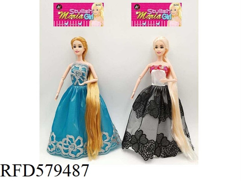 NEW HIGH-END 11.5-INCH REAL LONG HAIR PRINCESS DRESS BARBIE 2 RANDOM MIXED.