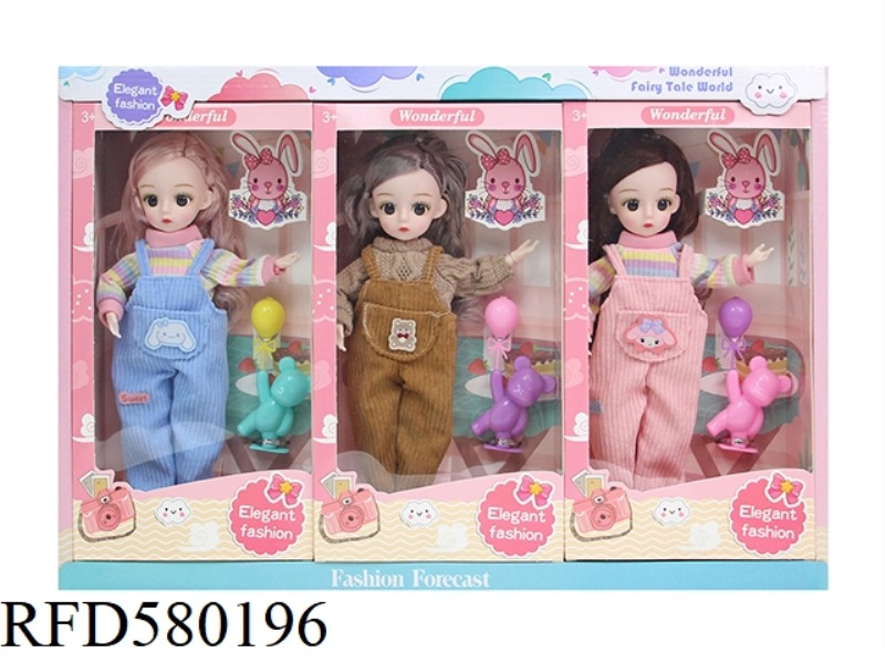 12 INCH 30CM 21 JOINTS REAL 3D REAL EYE LOLITA DOLL+BEAR BALLOON 3PCS