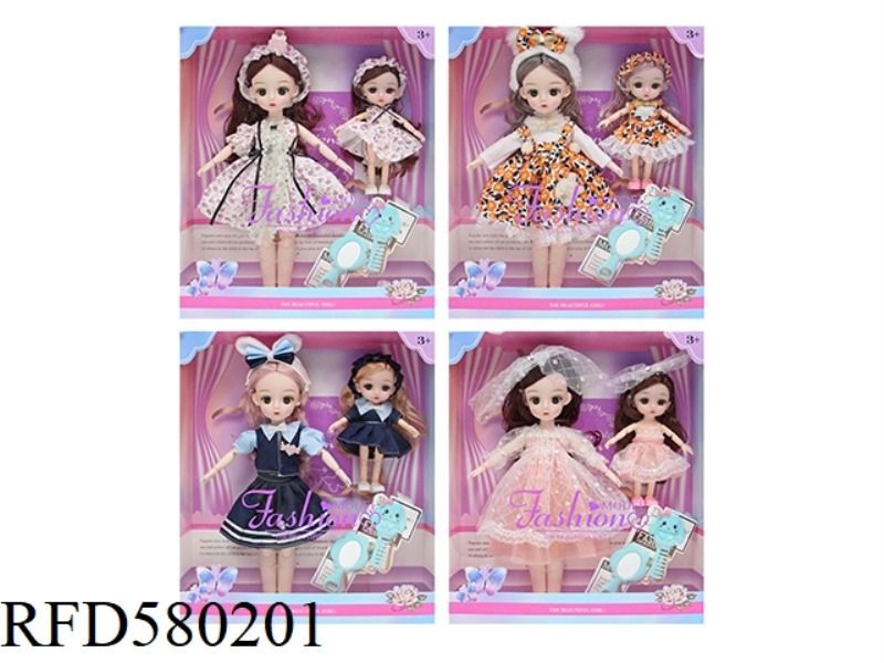12 INCH 30CM 21 JOINTS REAL 3D TRUE EYE PARENT-CHILD LOLITA DOLL+HEADDRESS+MIRROR COMB