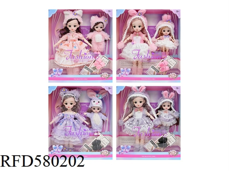 12 INCH 30CM 21 JOINTS REAL 3D TRUE EYE PARENT-CHILD LOLITA DOLL+HEADDRESS+SHOES