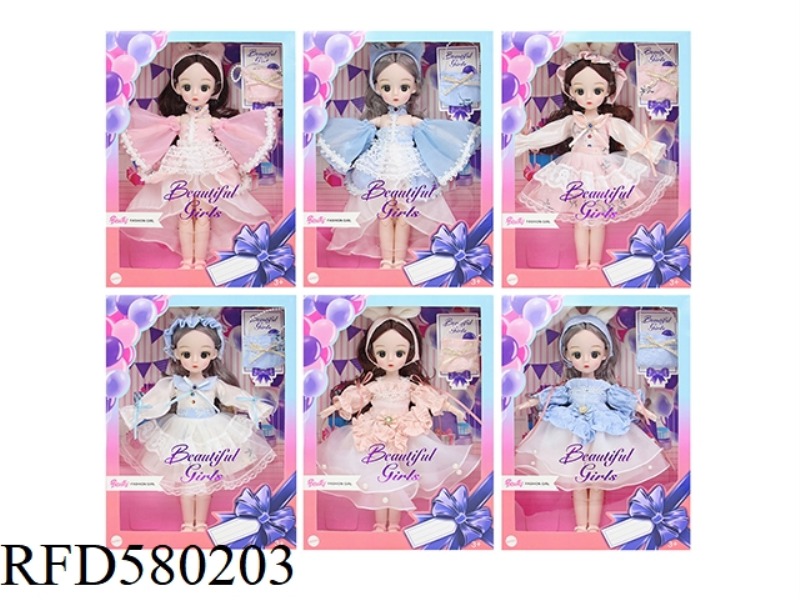 12 INCH 30CM 21 JOINTS 3D REAL EYE LOLITA DOLL+HEADDRESS+BAG