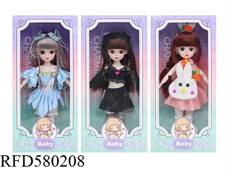 12 INCH 30CM 21 JOINTS 3D REAL EYE BOUTIQUE LOLITA DOLL+HAIR ACCESSORIES