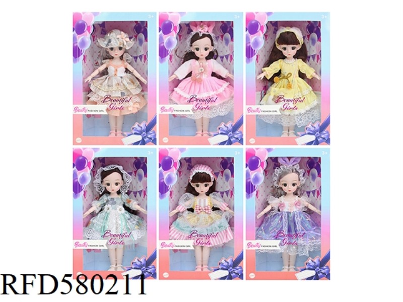 12 INCH 30CM 21 JOINTS 3D REAL EYE BOUTIQUE LOLITA DOLL+HAIR ACCESSORIES