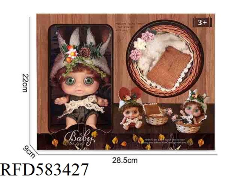 6-INCH NEWBORN DOLL WITH SLEEPING BASKET/CUSHION/PILLOW BAG