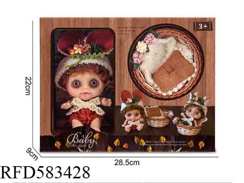 6-INCH NEWBORN DOLL WITH SLEEPING BASKET/CUSHION/PILLOW BAG