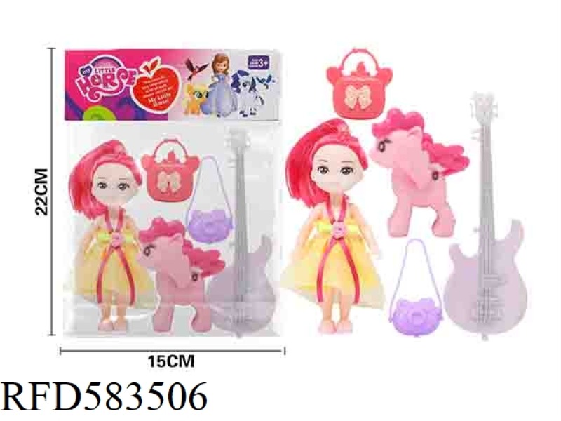 4.5 INCH PRETTY GIRL+PONY/ACCESSORIES