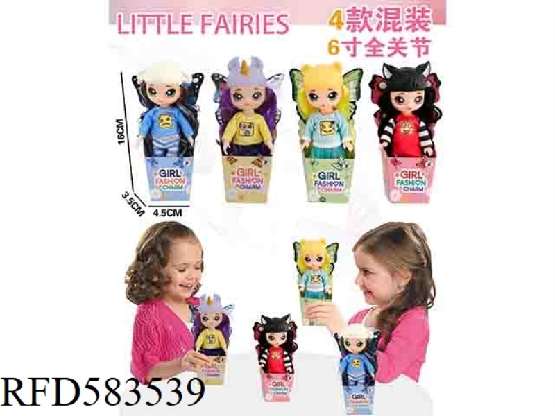 6-INCH 12-JOINT NANA DOLL (4 MIXED, SINGLE)