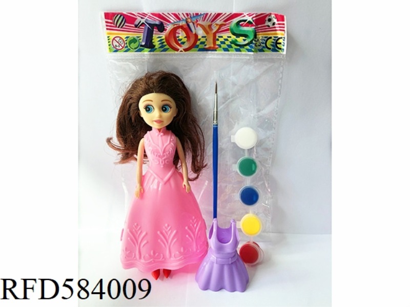 OPP BAG SINGLE 7-INCH PRINCESS SOPHIA WITH PAINTING TOOLS, SKIRT