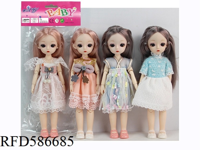 9.5-INCH REAL BODY WITH 15 JOINTS, 3D REAL EYES, LITTLE LOLITA, FAT BARBIE (FOUR-COLOR MIXED TO PACK