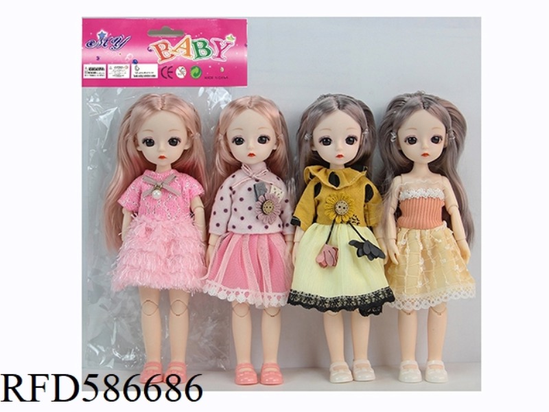9.5-INCH REAL BODY WITH 15 JOINTS, 3D REAL EYES, LITTLE LOLITA, FAT BARBIE (FOUR-COLOR MIXED TO PACK